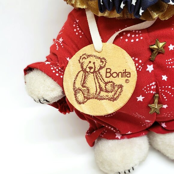 Bonita Bear JJ The Clown Limited Edition /5000 Applause Wooden Plush 7.5" - Picture 4 of 6